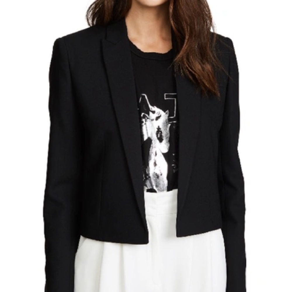 IRO Paris Black Wool Cropped Blazer Jacket